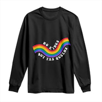 No Kings But Yas Queens LGBTQ Pride Retro Rainbow Long Sleeve Shirt