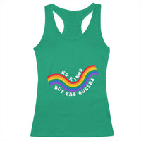 No Kings But Yas Queens LGBTQ Pride Retro Rainbow Racerback Tank Top