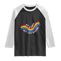 No Kings But Yas Queens LGBTQ Pride Retro Rainbow Raglan Shirt