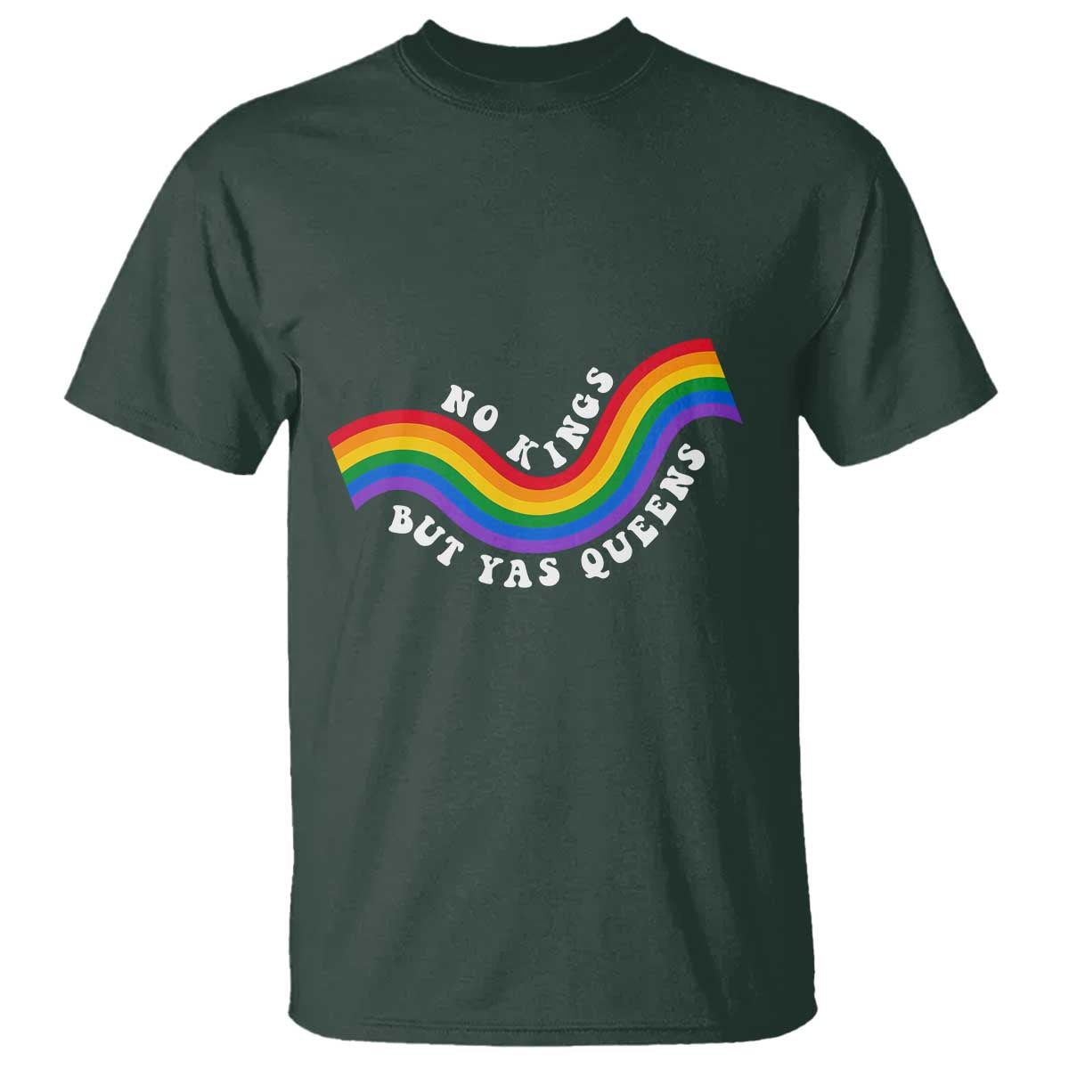 No Kings But Yas Queens LGBTQ Pride Retro Rainbow T Shirt