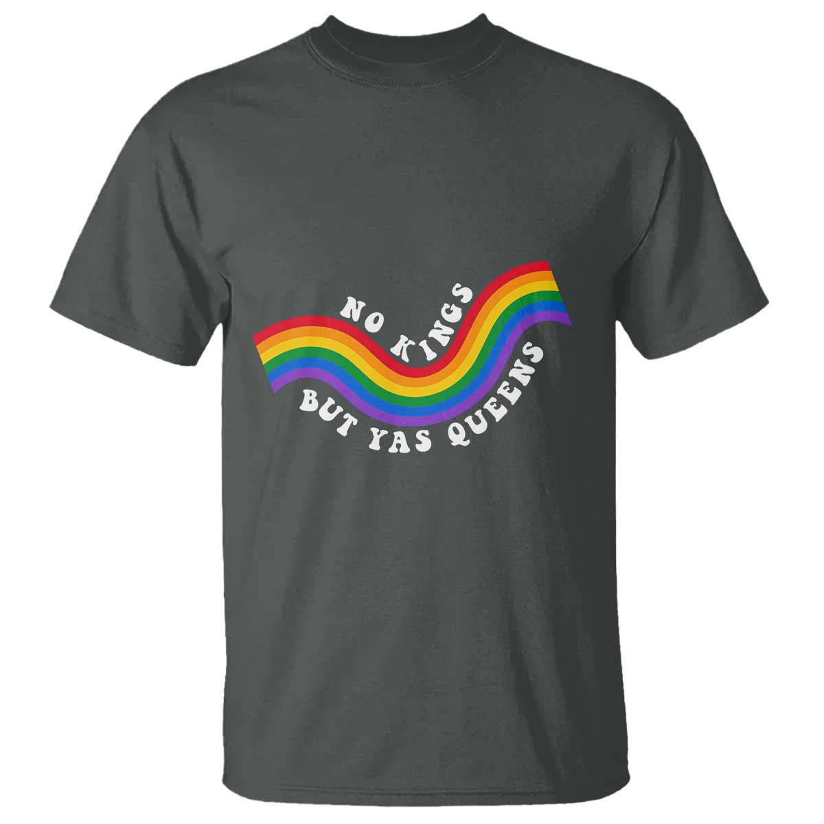 No Kings But Yas Queens LGBTQ Pride Retro Rainbow T Shirt