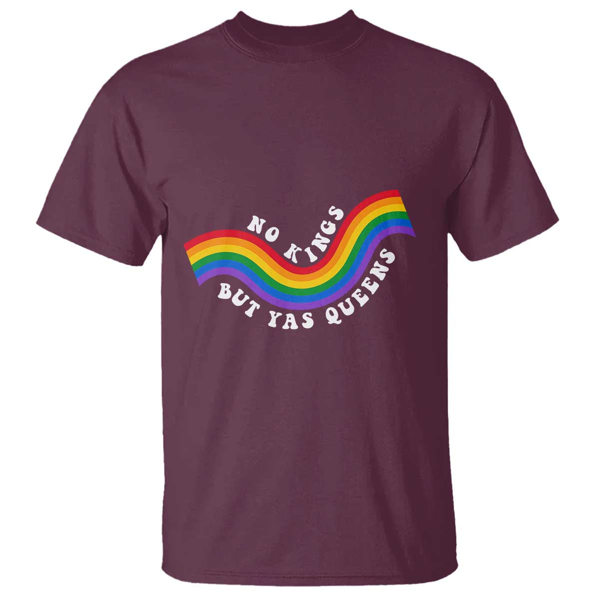No Kings But Yas Queens LGBTQ Pride Retro Rainbow T Shirt