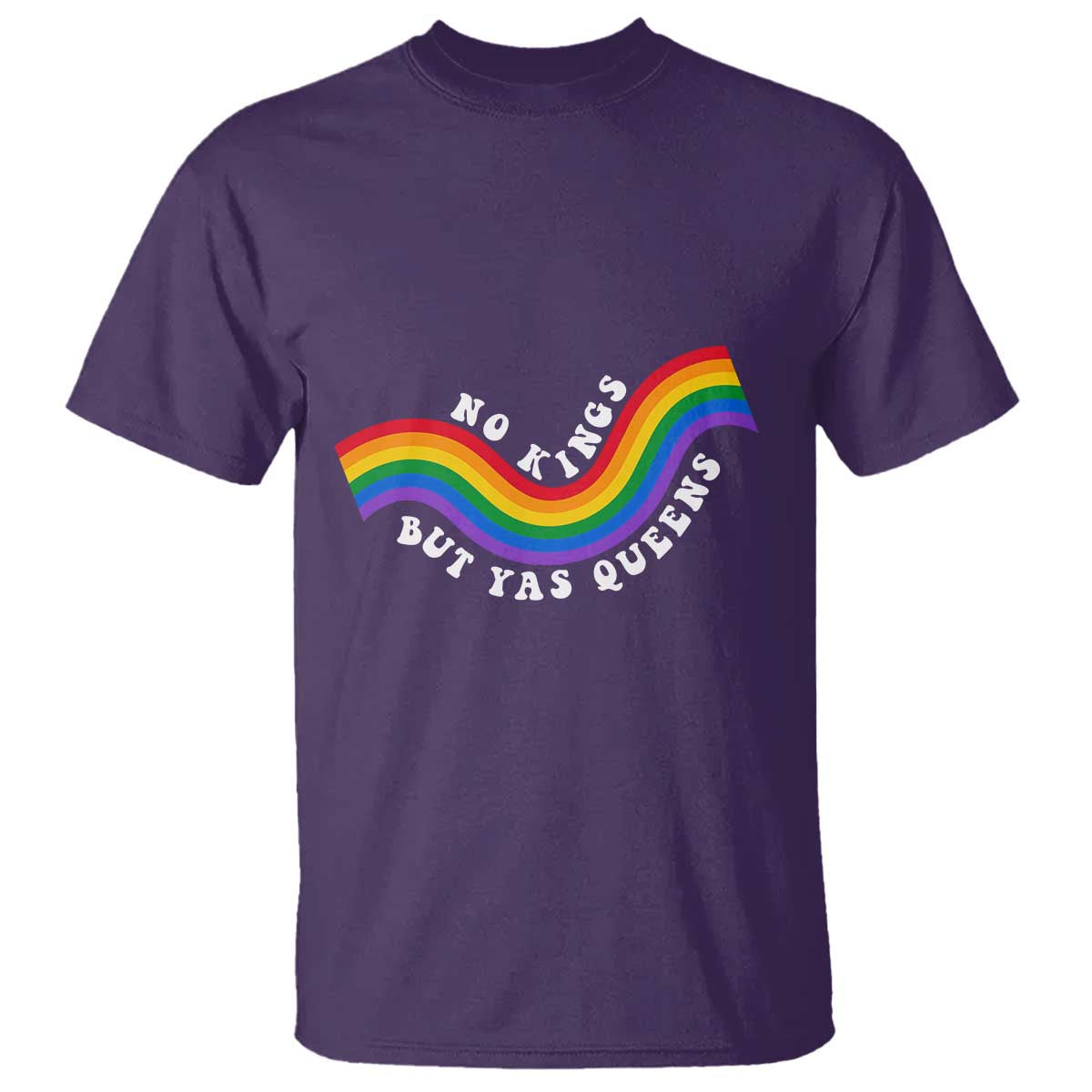 No Kings But Yas Queens LGBTQ Pride Retro Rainbow T Shirt