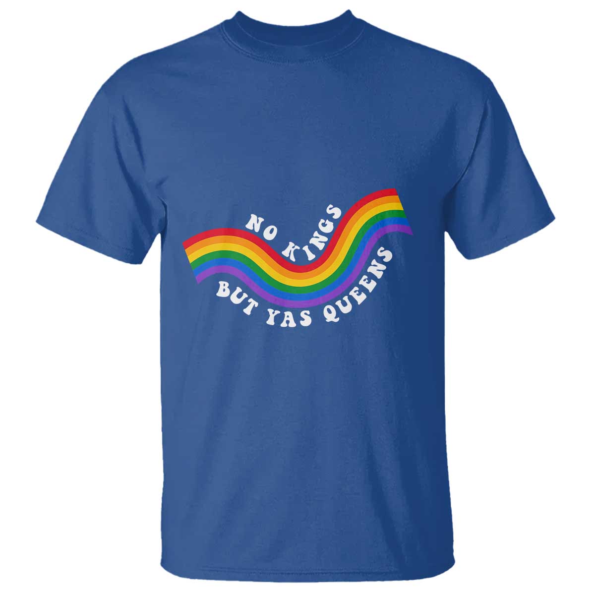 No Kings But Yas Queens LGBTQ Pride Retro Rainbow T Shirt