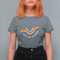 No Kings But Yas Queens LGBTQ Pride Retro Rainbow T Shirt For Women