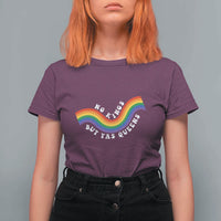 No Kings But Yas Queens LGBTQ Pride Retro Rainbow T Shirt For Women