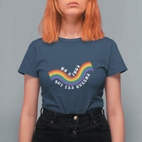 No Kings But Yas Queens LGBTQ Pride Retro Rainbow T Shirt For Women