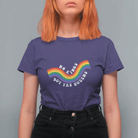 No Kings But Yas Queens LGBTQ Pride Retro Rainbow T Shirt For Women