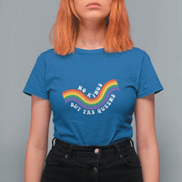 No Kings But Yas Queens LGBTQ Pride Retro Rainbow T Shirt For Women