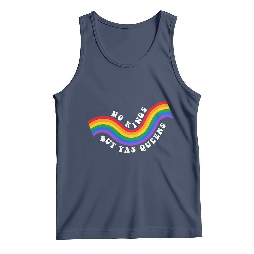 No Kings But Yas Queens LGBTQ Pride Retro Rainbow Tank Top