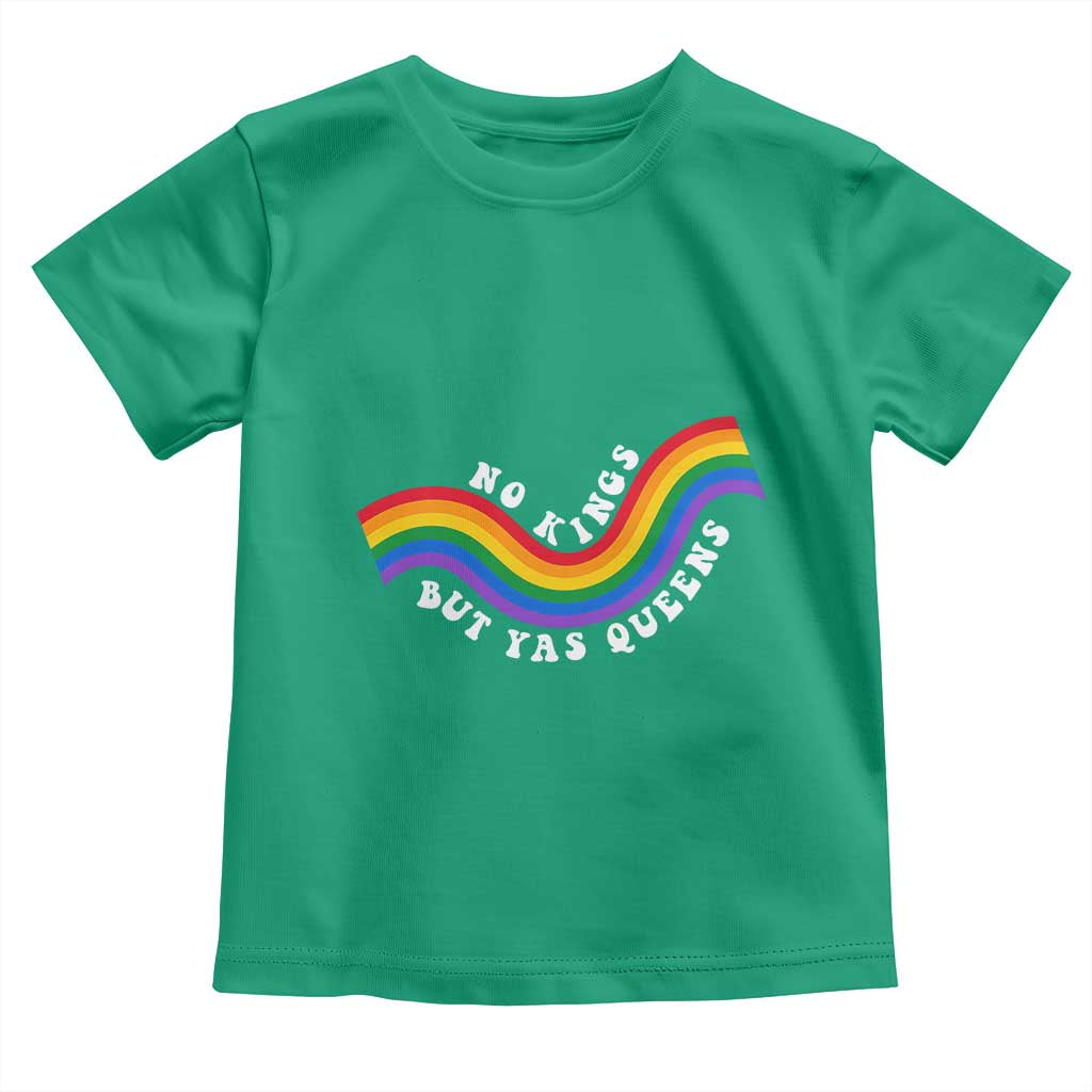 No Kings But Yas Queens LGBTQ Pride Retro Rainbow Toddler T Shirt