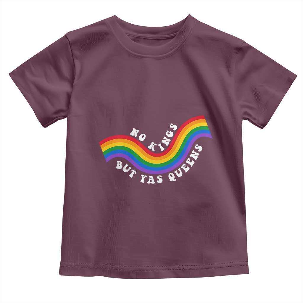 No Kings But Yas Queens LGBTQ Pride Retro Rainbow Toddler T Shirt