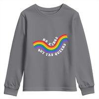 No Kings But Yas Queens LGBTQ Pride Retro Rainbow Youth Sweatshirt