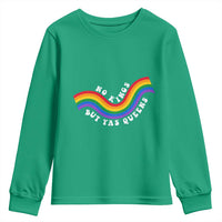 No Kings But Yas Queens LGBTQ Pride Retro Rainbow Youth Sweatshirt