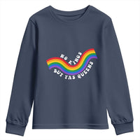 No Kings But Yas Queens LGBTQ Pride Retro Rainbow Youth Sweatshirt