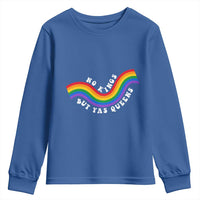 No Kings But Yas Queens LGBTQ Pride Retro Rainbow Youth Sweatshirt