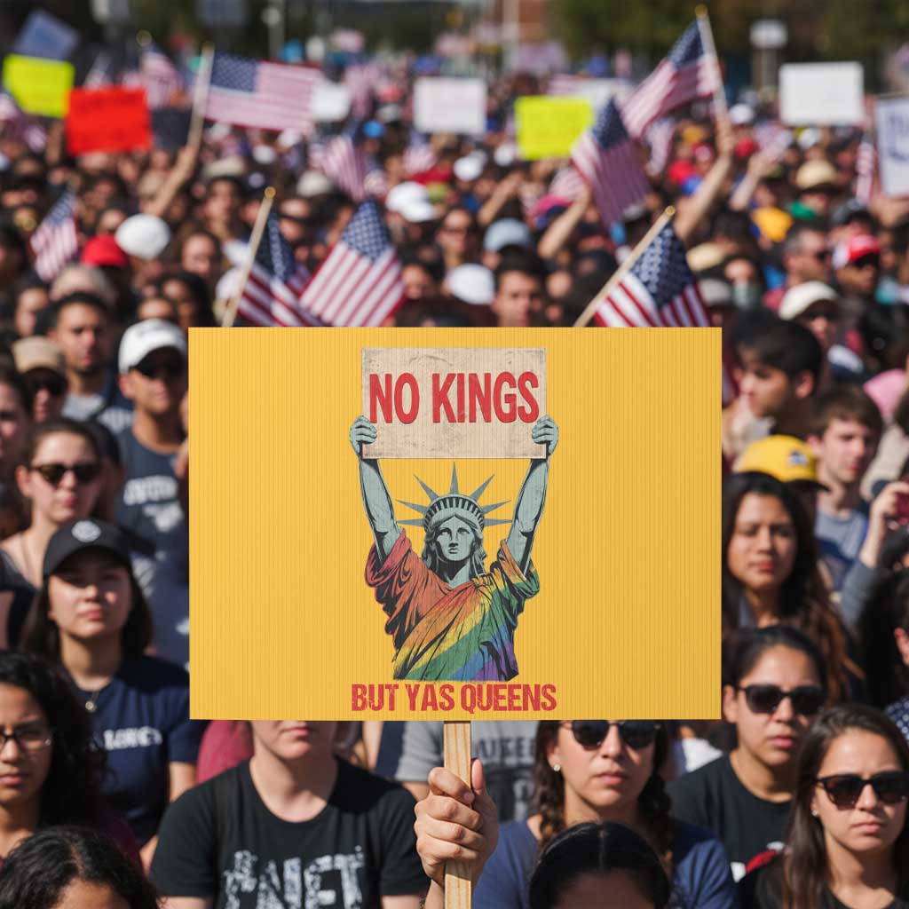No Kings But Yas Queens Protest Sign Statue Of Liberty LGBTQ Pride Ally Pride