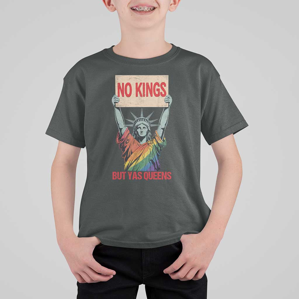 No Kings But Yas Queens T Shirt For Kid Statue Of Liberty LGBTQ Pride Ally Pride