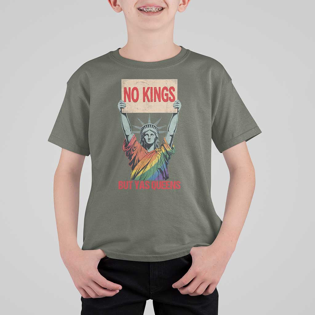 No Kings But Yas Queens T Shirt For Kid Statue Of Liberty LGBTQ Pride Ally Pride