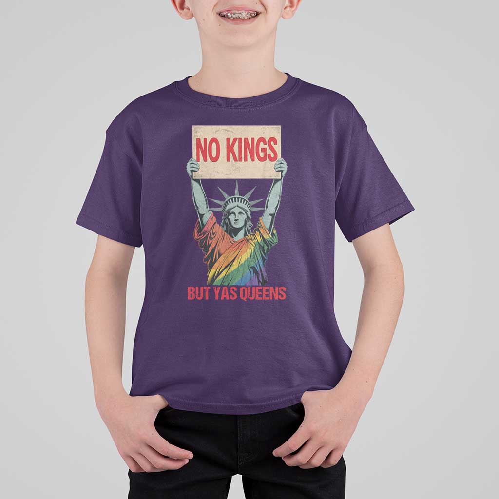 No Kings But Yas Queens T Shirt For Kid Statue Of Liberty LGBTQ Pride Ally Pride