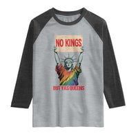 No Kings But Yas Queens Raglan Shirt Statue Of Liberty LGBTQ Pride Ally Pride