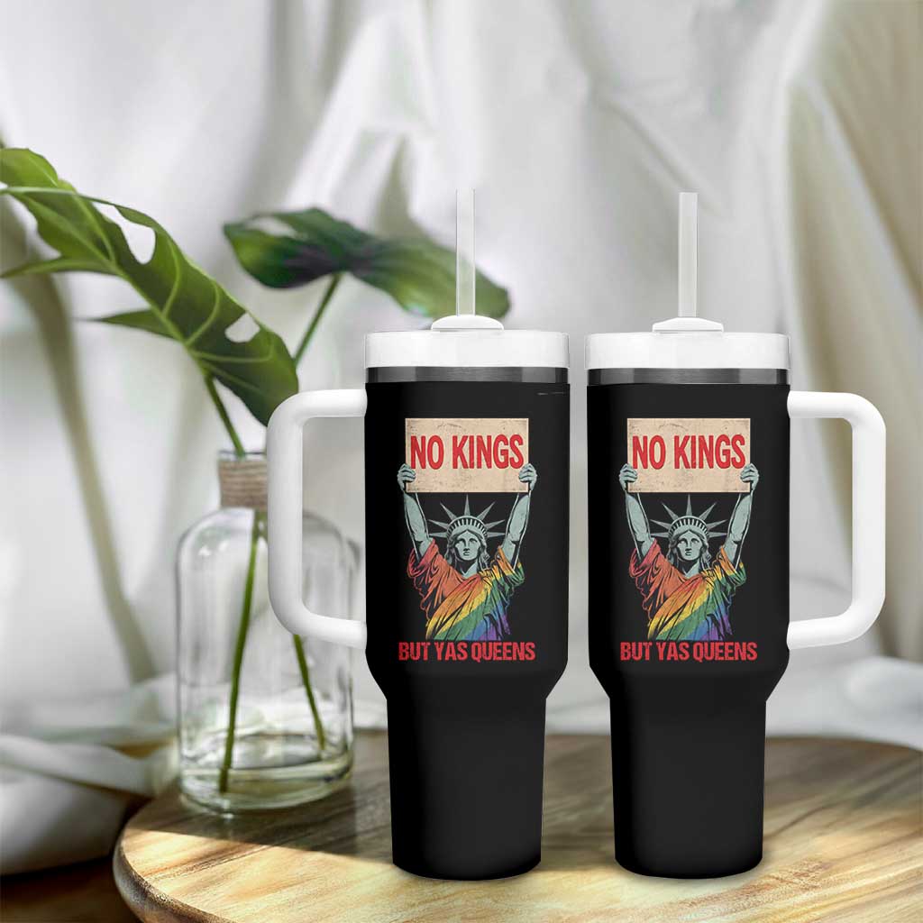 No Kings But Yas Queens Tumbler With Handle Statue Of Liberty LGBTQ Pride Ally Pride