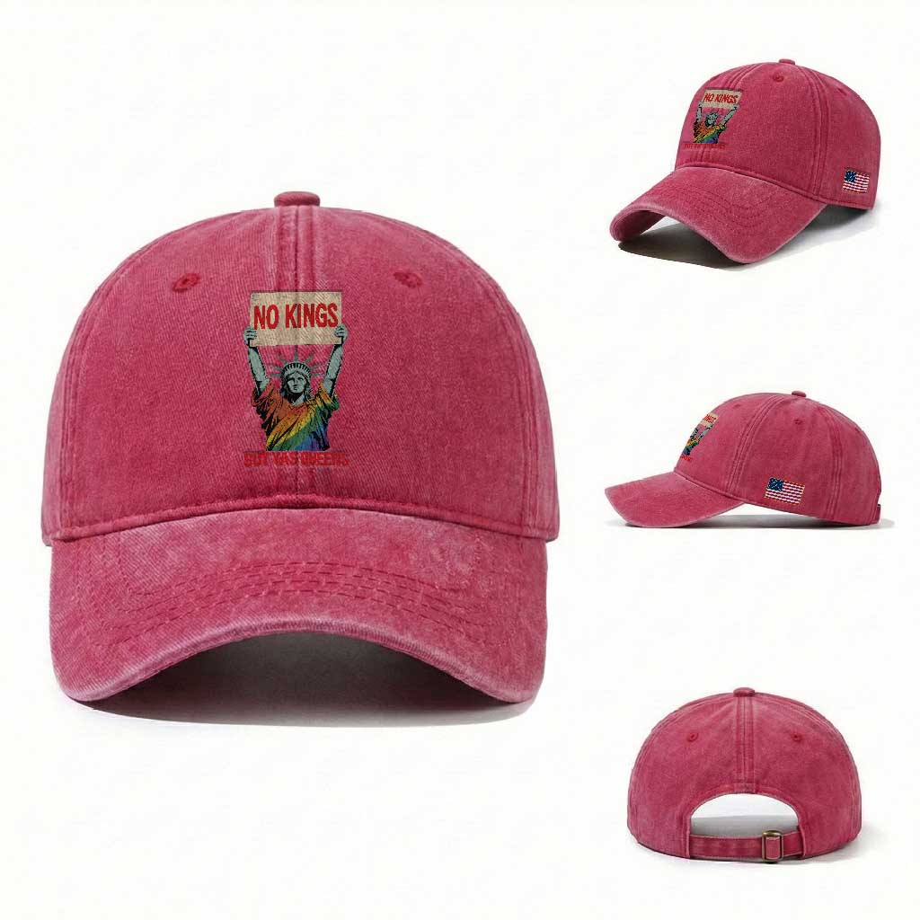 No Kings But Yas Queens Washed Cotton Baseball Cap Statue Of Liberty LGBTQ Pride Ally Pride