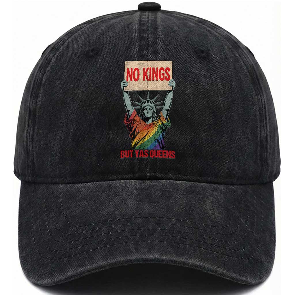 No Kings But Yas Queens Washed Cotton Baseball Cap Statue Of Liberty LGBTQ Pride Ally Pride