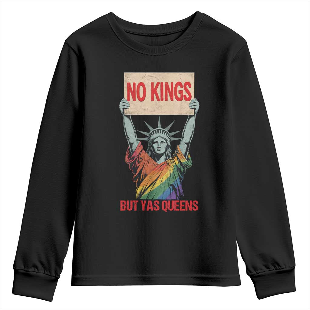 No Kings But Yas Queens Youth Sweatshirt Statue Of Liberty LGBTQ Pride Ally Pride