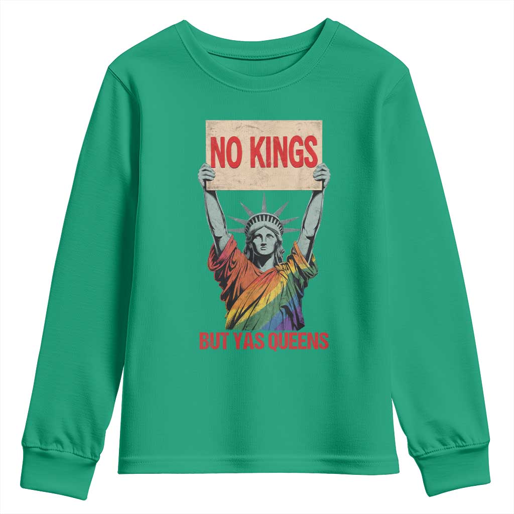 No Kings But Yas Queens Youth Sweatshirt Statue Of Liberty LGBTQ Pride Ally Pride