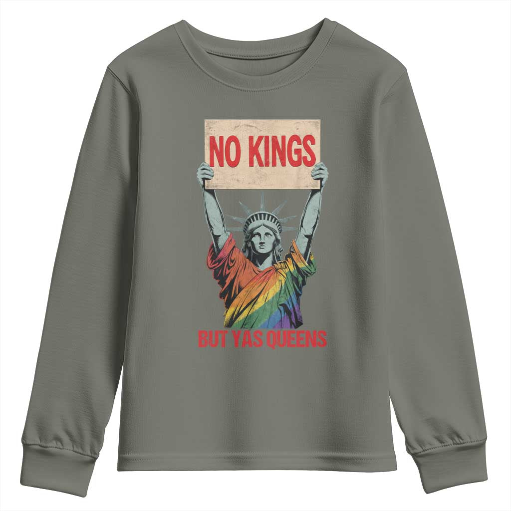 No Kings But Yas Queens Youth Sweatshirt Statue Of Liberty LGBTQ Pride Ally Pride