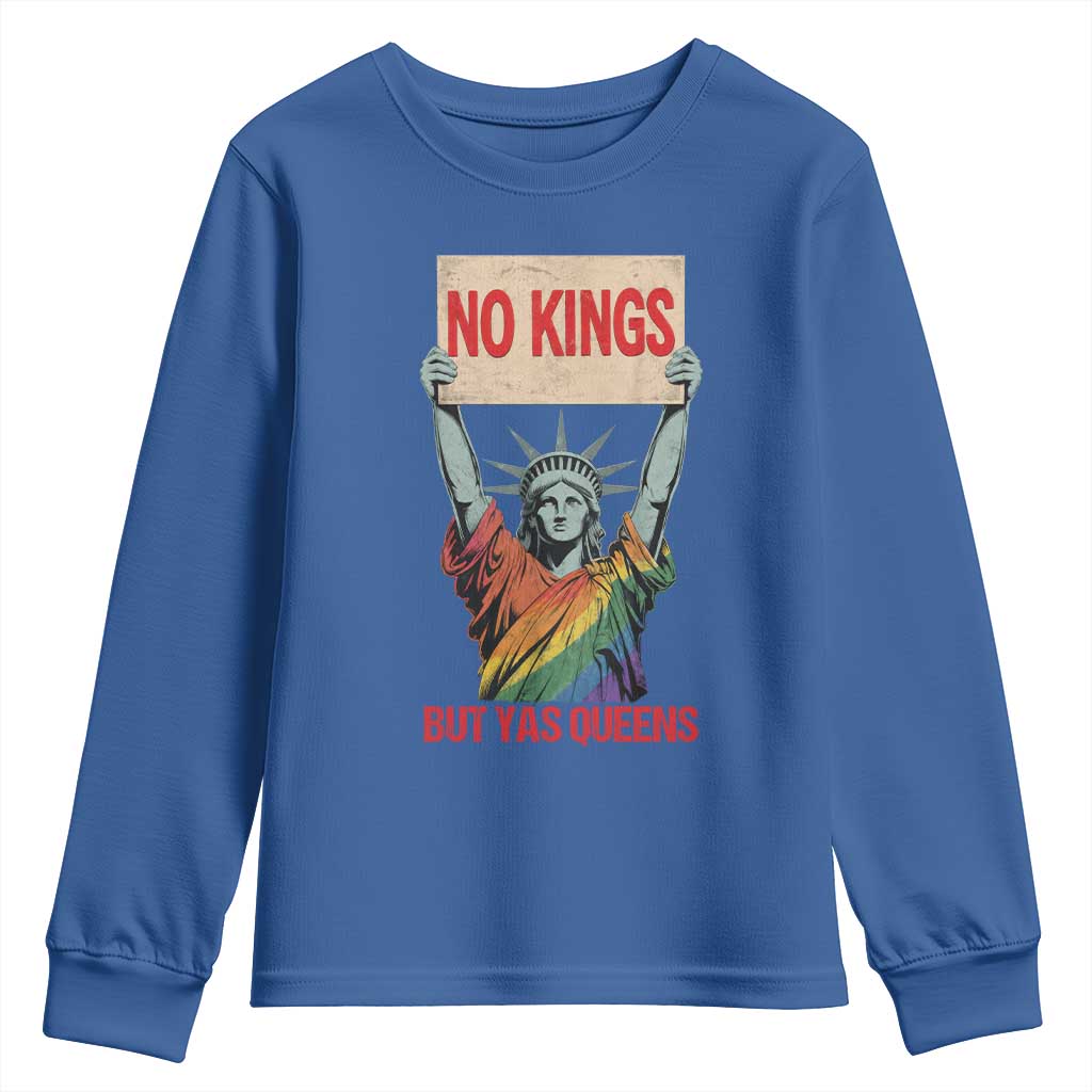 No Kings But Yas Queens Youth Sweatshirt Statue Of Liberty LGBTQ Pride Ally Pride