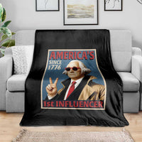 George Washington America's 1st Influencer Throw Blanket Funny Founding Father USA