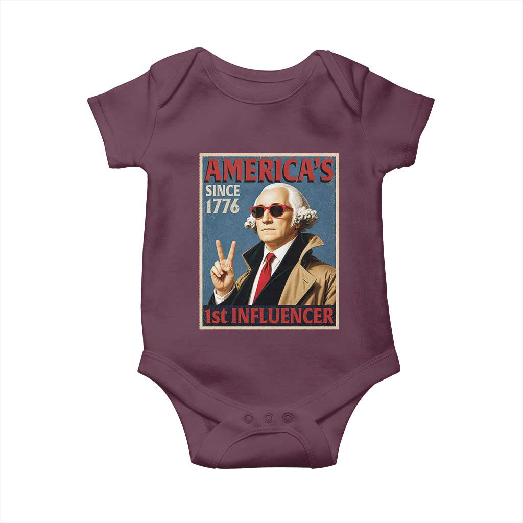George Washington America's 1st Influencer Baby Onesie Funny Founding Father USA