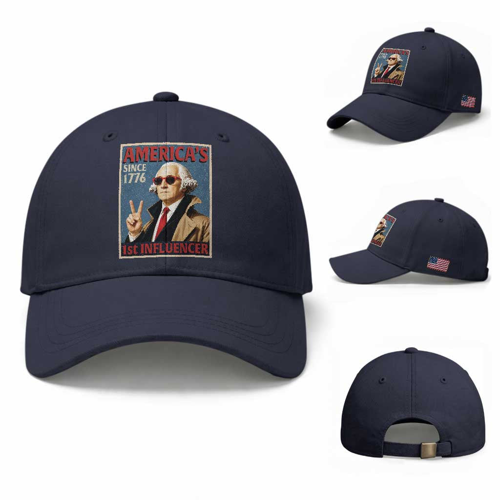 George Washington America's 1st Influencer Baseball Cap Funny Founding Father USA
