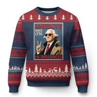 George Washington America's 1st Influencer Ugly Christmas Sweater Funny Founding Father USA