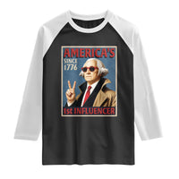 George Washington America's 1st Influencer Raglan Shirt Funny Founding Father USA