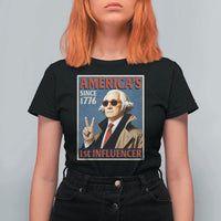 George Washington America's 1st Influencer T Shirt For Women Funny Founding Father USA