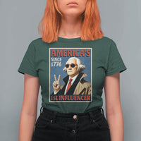 George Washington America's 1st Influencer T Shirt For Women Funny Founding Father USA
