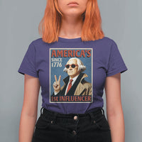 George Washington America's 1st Influencer T Shirt For Women Funny Founding Father USA