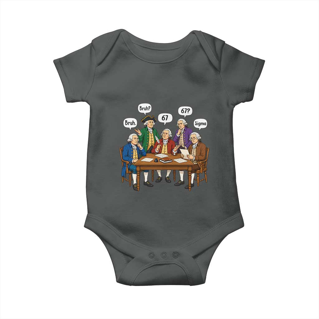 Founding Fathers 67 Bruh Sigma Baby Onesie Funny US History Meme