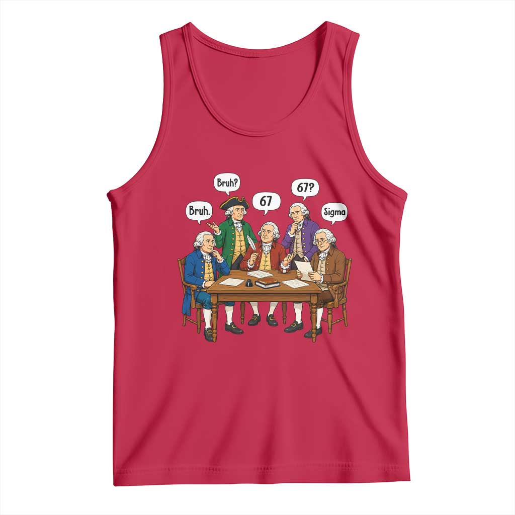 Founding Fathers 67 Bruh Sigma Tank Top Funny US History Meme