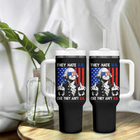 They Hate US Cuz They Ain't US Tumbler With Handle George Washington 4th of July