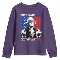 They Hate US Cuz They Ain't US Youth Sweatshirt George Washington 4th of July