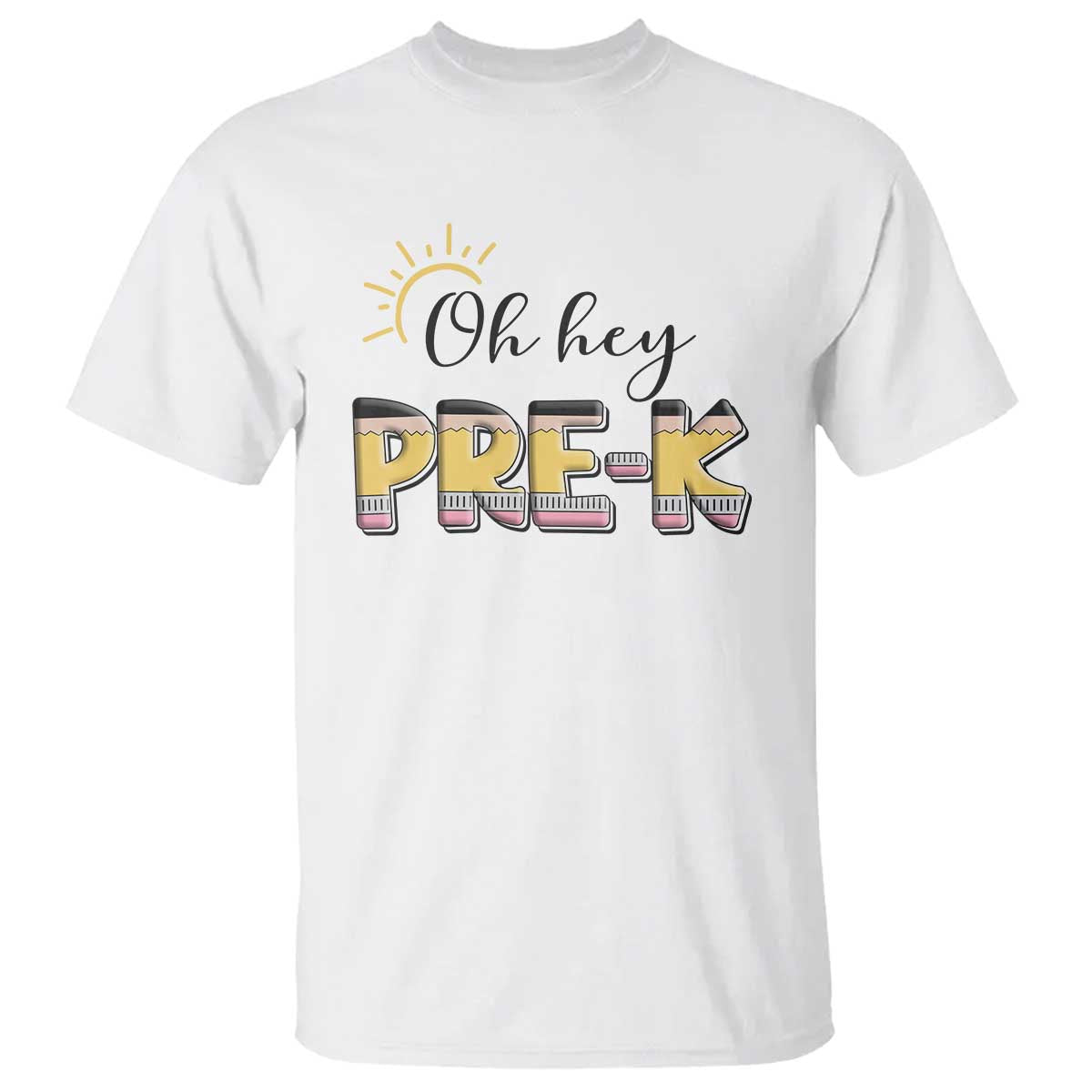 Back To School T Shirt Oh Hey Pre-K Pencil Preschool - Wonder Print Shop