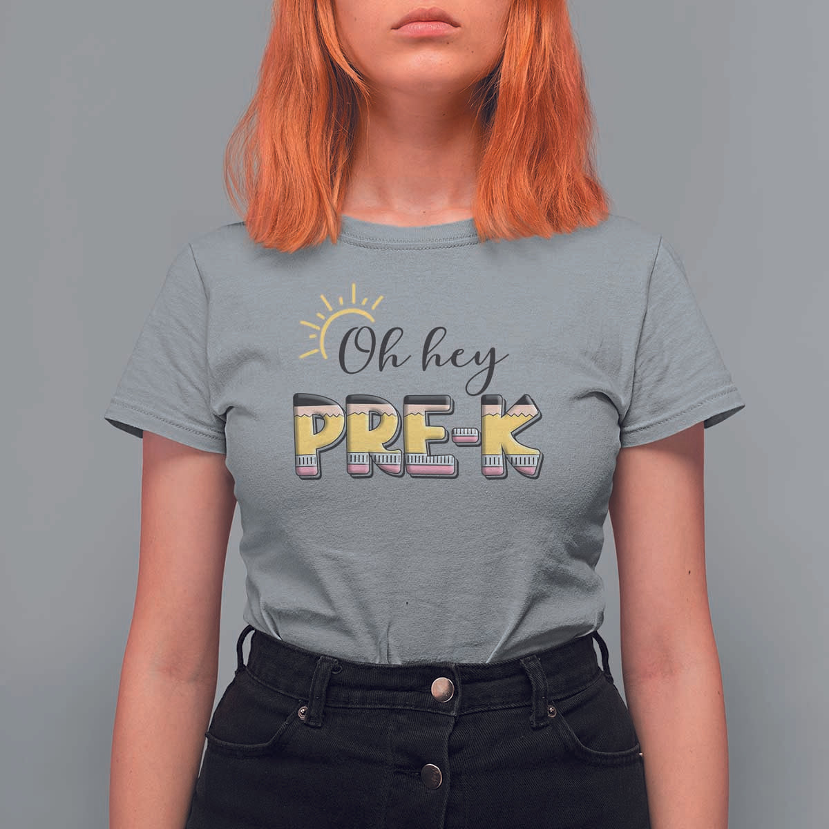 Back To School T Shirt For Women Oh Hey Pre-K Pencil Preschool - Wonder Print Shop