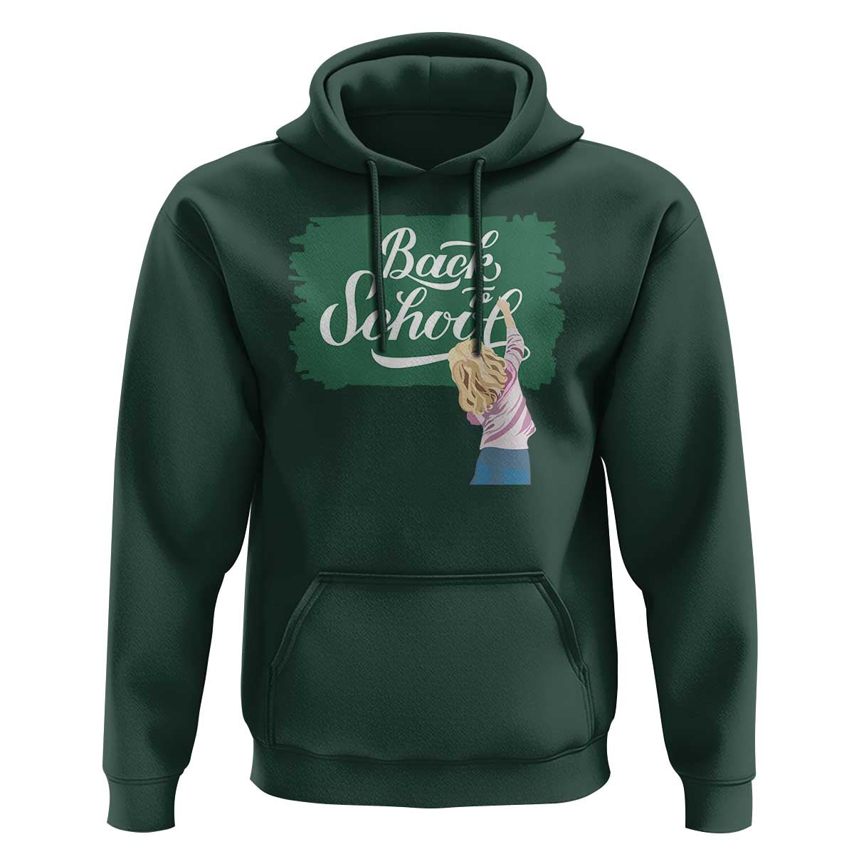 Back To School Hoodie Student Toddler Girl Green Board - Wonder Print Shop