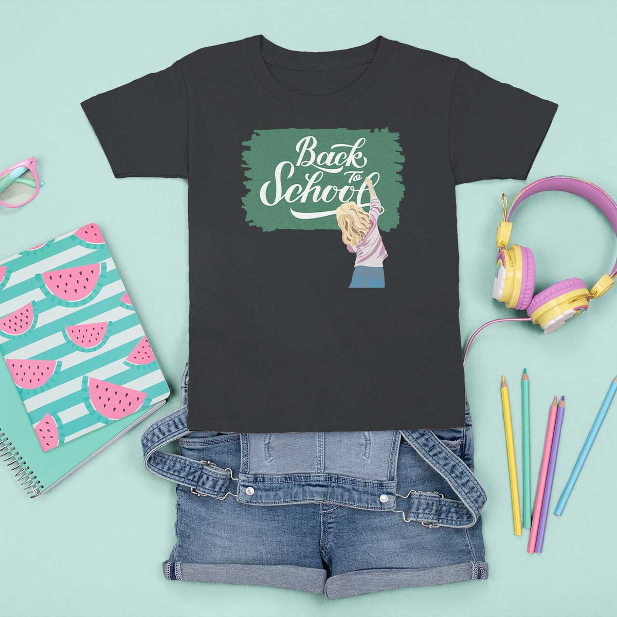 Back To School T Shirt For Kid Student Toddler Girl Green Board - Wonder Print Shop