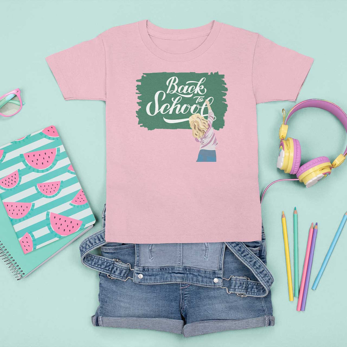 Back To School T Shirt For Kid Student Toddler Girl Green Board - Wonder Print Shop