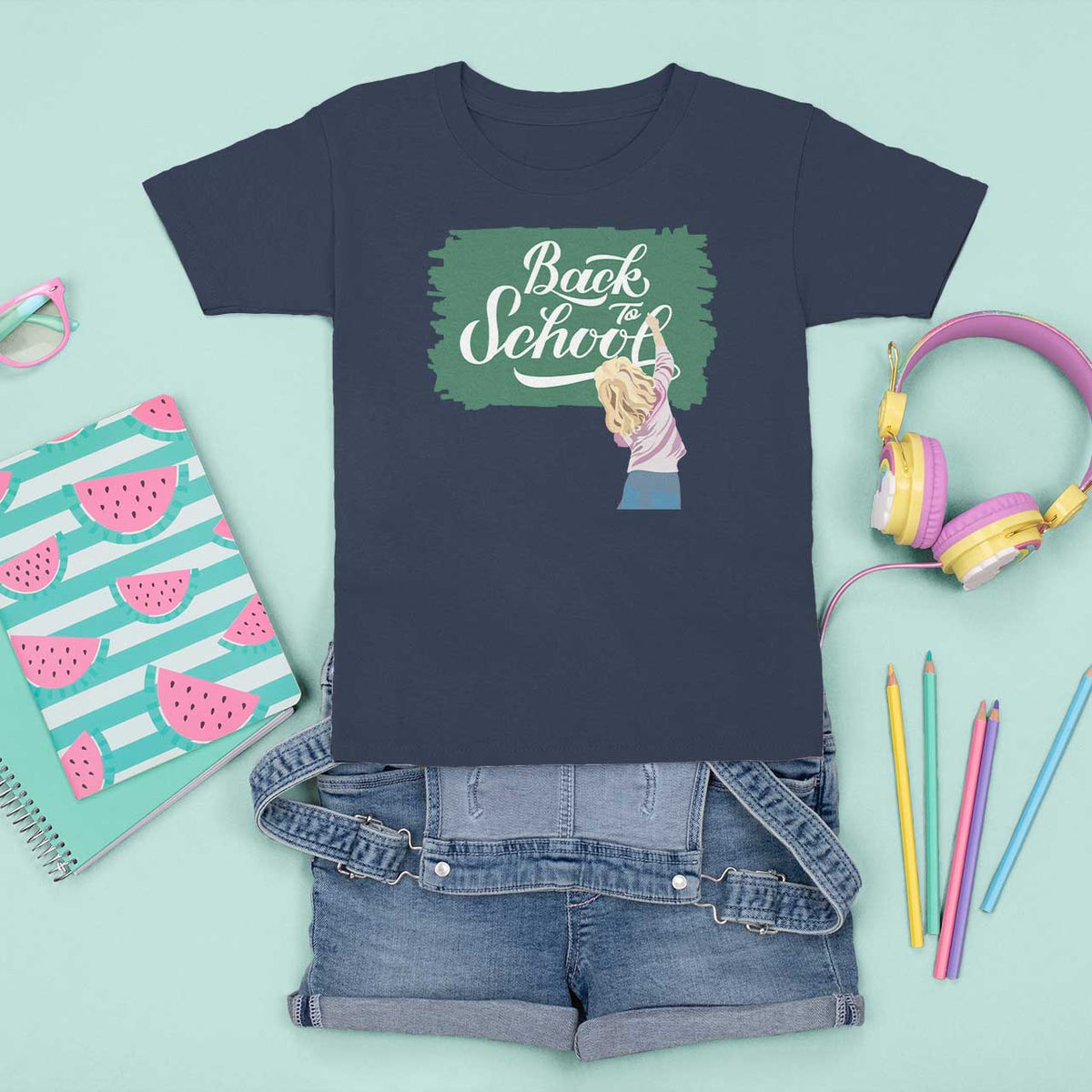 Back To School T Shirt For Kid Student Toddler Girl Green Board - Wonder Print Shop